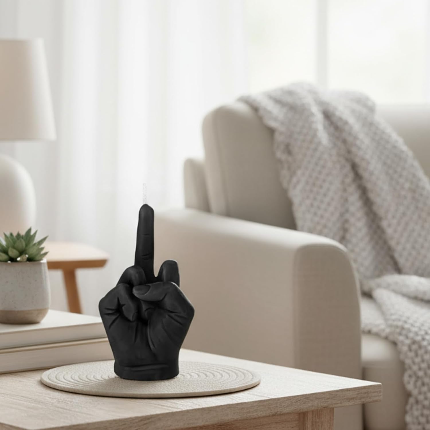 2 Pieces Small Middle Finger Aesthetic Candles Soy Wax Hand Shaped Candle Funky Room Decor Aesthetic Cool Trendy Modern Hippie Danish Room Decor