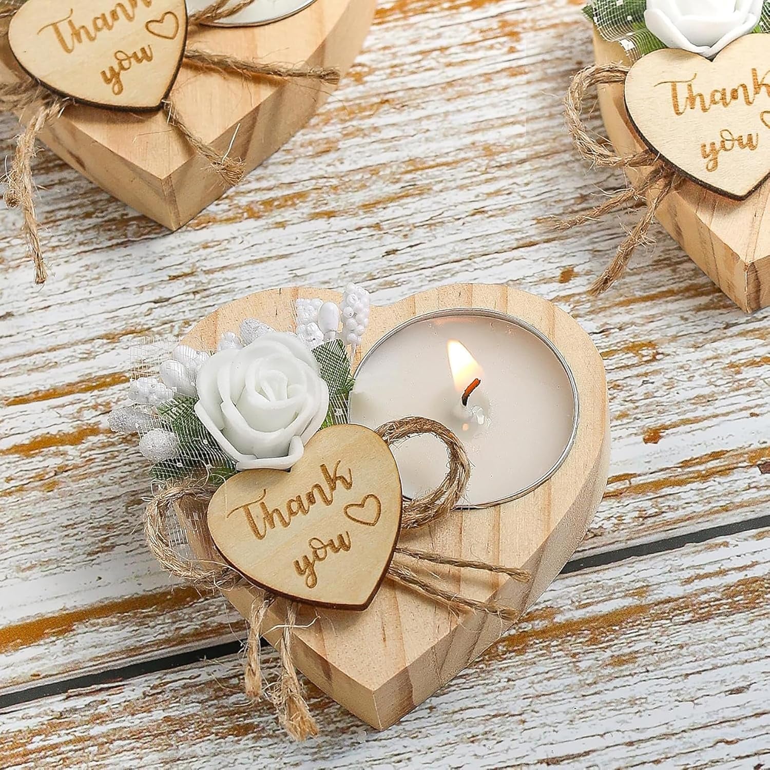 100 Piece Wooden Tealight Candle Set for Wedding Favors for Guests, Birthday Party Favors, Baby Shower Favors, Return Favors,Gifts for the Guests, Engagement Parties.(100 Pieces)