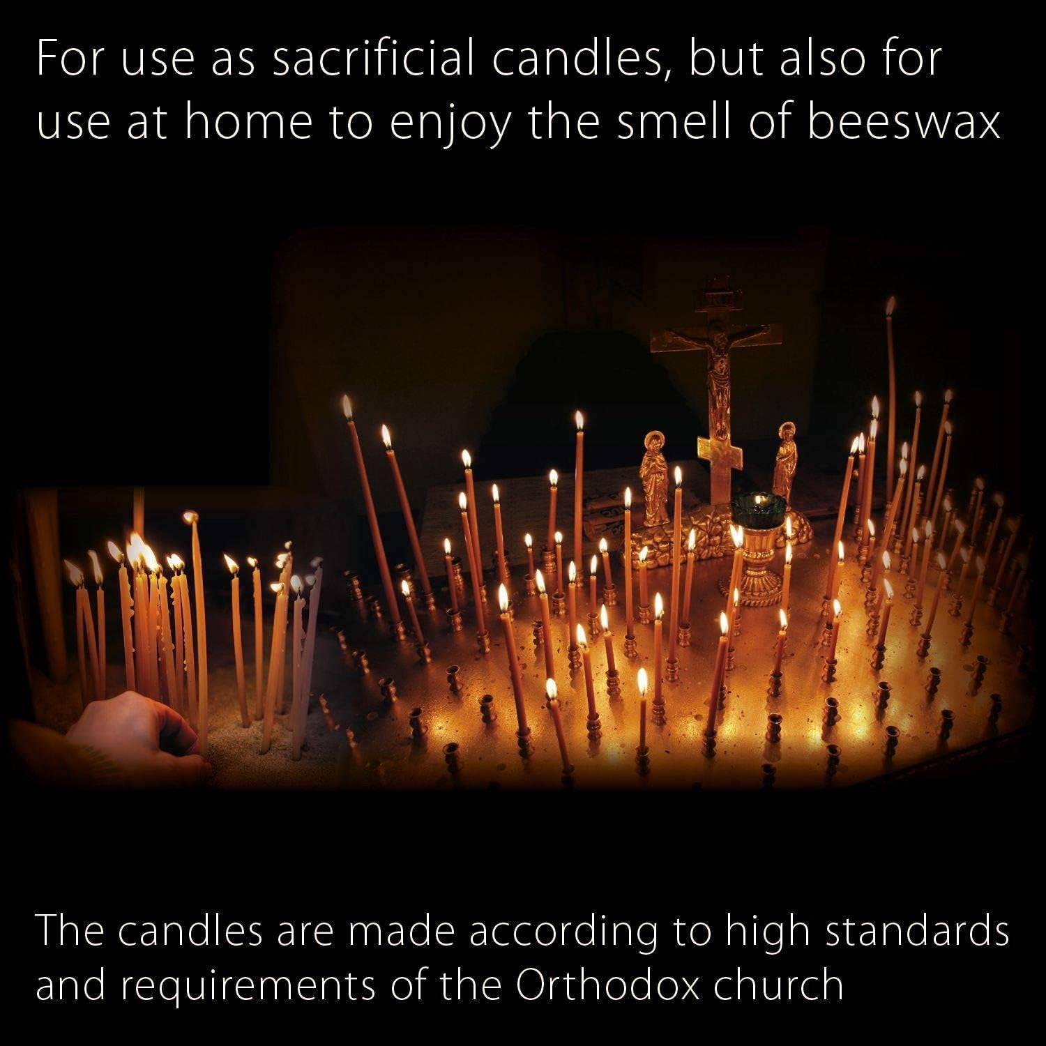 Pure Beeswax Candles - Honey-Scented, Decorative Thin Taper Candles - Ideal for Birthday Decoration or Church Prayers - Drip Free, Tall & Smokeless Pack of 50 Pcs, 6.3 X 0.2 Inch