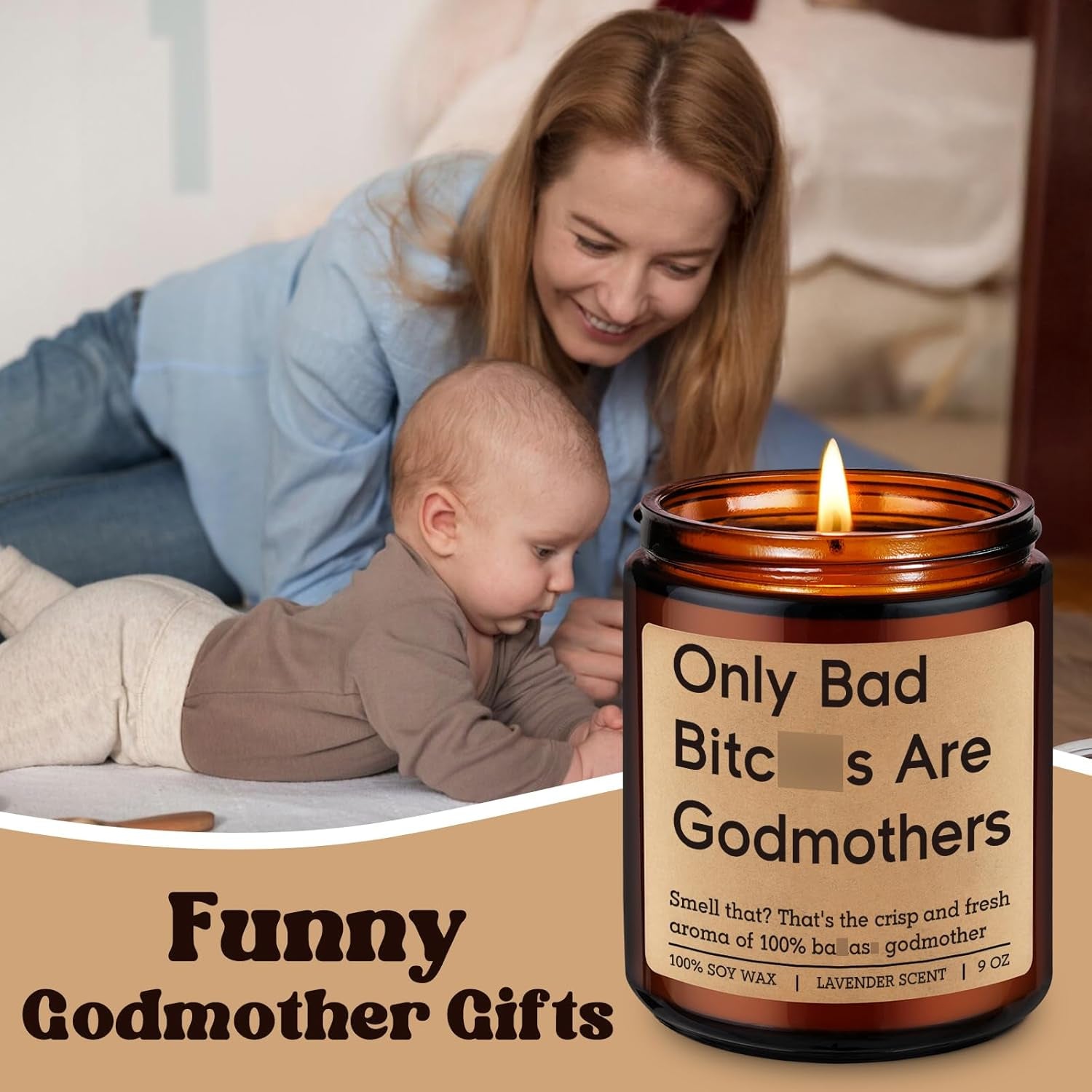 Candles, Godmother Gifts, God Mother Proposal Gifts for Women - Godparent Day, Mothers Day, Godmother Proposal, Godmom Presents, Funny God Mom Presents for Her Bestie Sister Aunt Friend