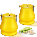 Citronella Candles Outdoor, 2 Pack 20Oz Soy Wax Large Citronella Candles, 120 Hours Long Lasting Lemongrass Jar Candles Lantern for Patio Garden Camping Balcony Backyard Home, Summer Gift