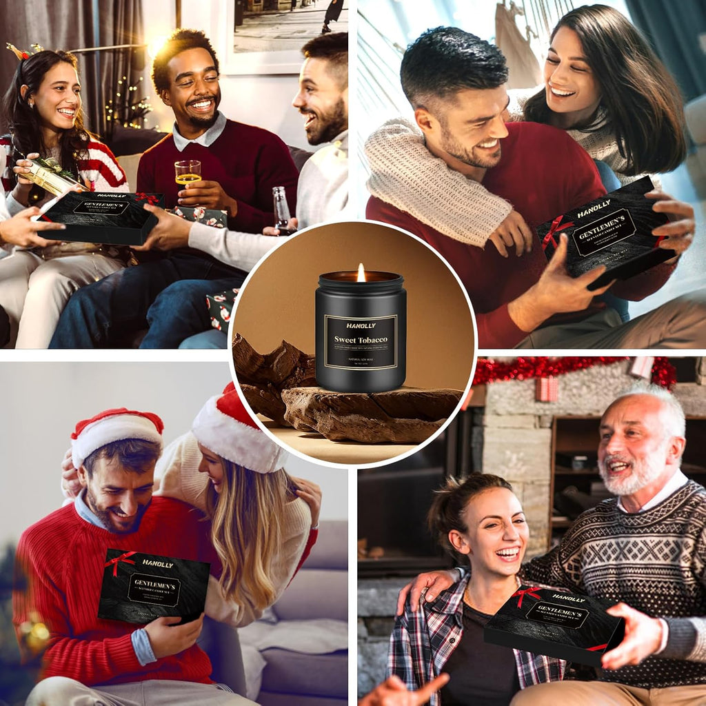 Mens Scented Candle Gift Set, 6 Pack Candles for Men, Gifts for Father, Dad, Husband or Boyfriend, Soy Candles for Home Scented, 42 Oz Long Lasting Aromatheraspy Candle, Maculine Jar Candle Kit