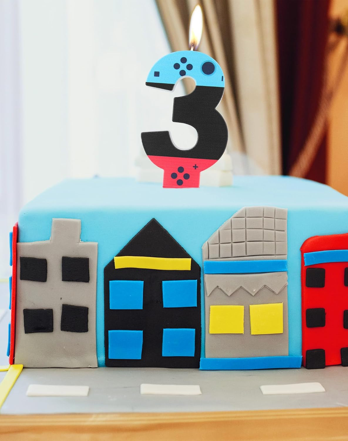 Level Birthday Candles,Level 2 Number Birthday Cake Candles,2Nd Boy Birthday Party Decor,Game Controller Gamepad Birthday Candles,Video Game Controller Themed Kids Boy Bday Party Supplies