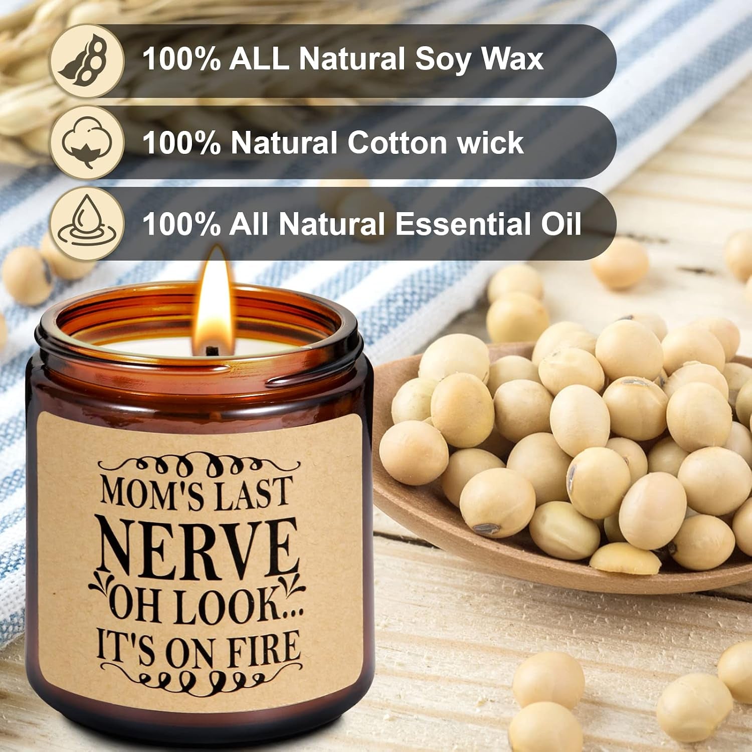 Gifts for Mom from Daughter Son- Mother'S Day Gift - Unique Gifts for Women Mom Stepmom Mother-In-Law Presents, Thank You Gift for Her, Birthday Christmas Thanksgiving Present, Lavender Scented Candle