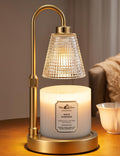 Big Gold Candle Warmer Lamp with Timer, Dimmable Candle Warmer for Home Decor, Height Adjustable Candle Lamp for Jar Candles, Birthday Gifts for Women Mom, House Warming Gifts New Home