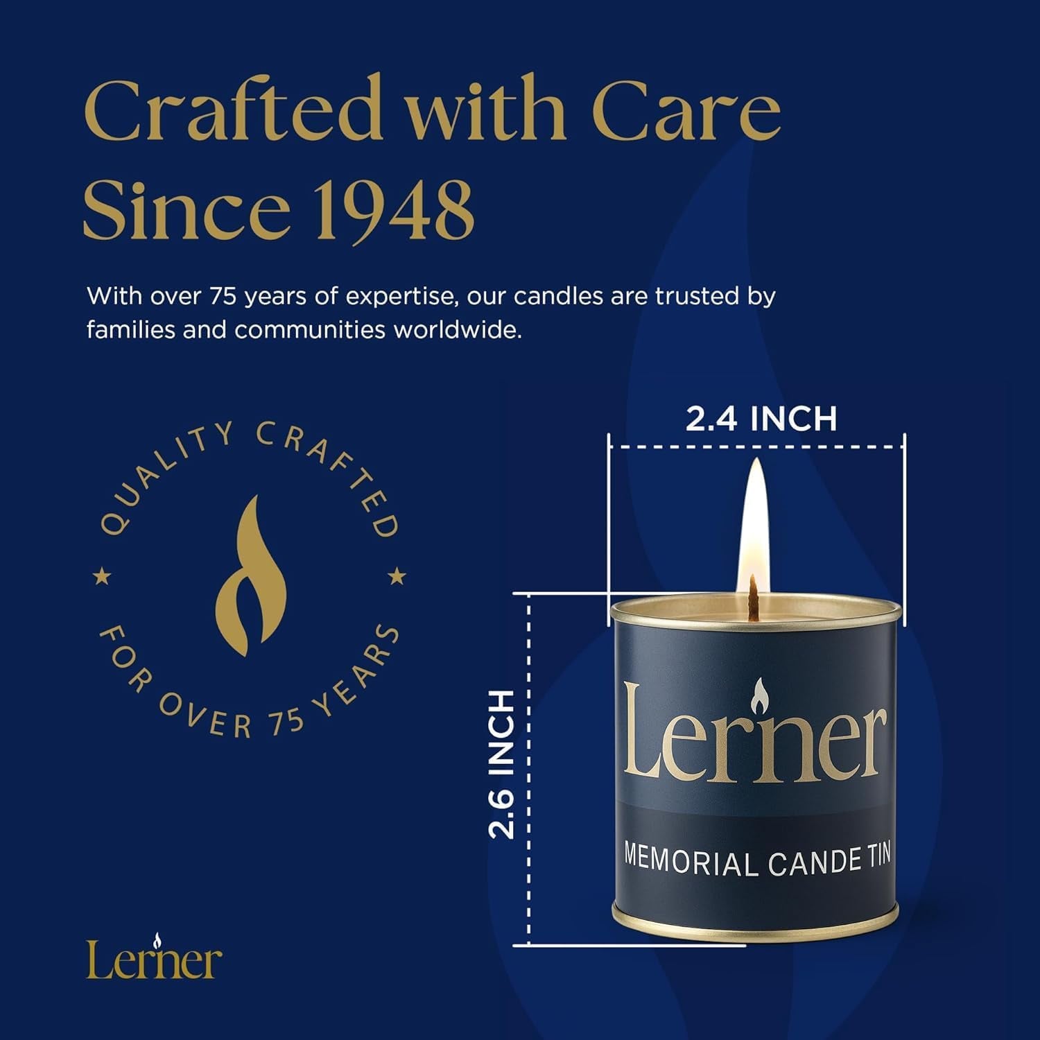 Memorial Candle | Burns for 26 Hours | Memorial Tin Candles for Loss of Loved One | Emergency Candles | Ner Neshama, Yizkor, Yom Kippur | Unscented Jewish Yahrzeit Candle in Tin (48)