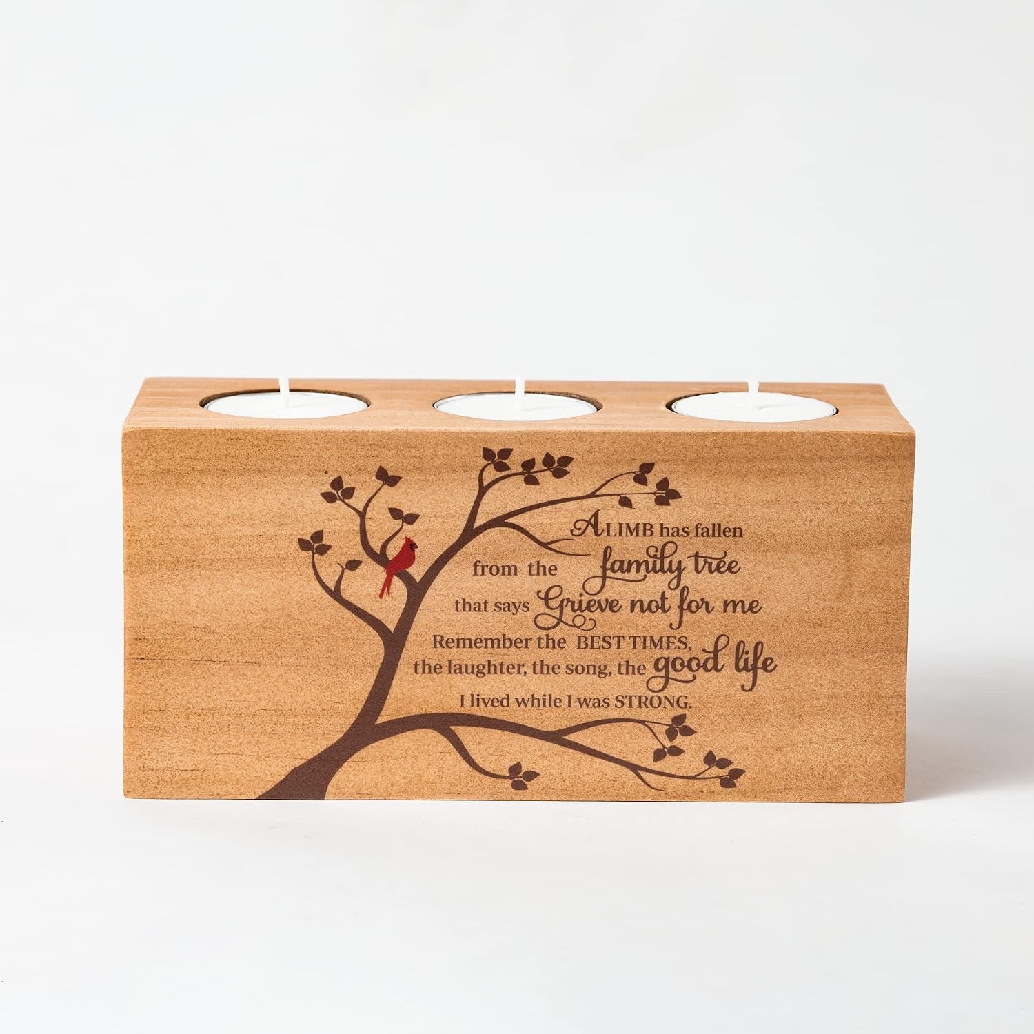 Sympathy Gifts for Loss of Loved One – Memorial Bereavement Gifts Candle Holders – Handcrafted Wooden Keepsake with Poem I Condolence Gift, Bereavement Gifts for Loss of Mother, Father (A Limb)