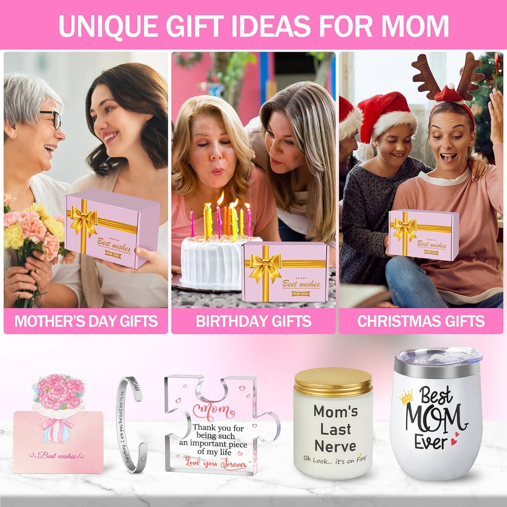 Happy Birthday Christmas Gifts for Mom from Daughter Son Kids, Unique Presents for Mother, Best Mom Ever Gifts for Birthday