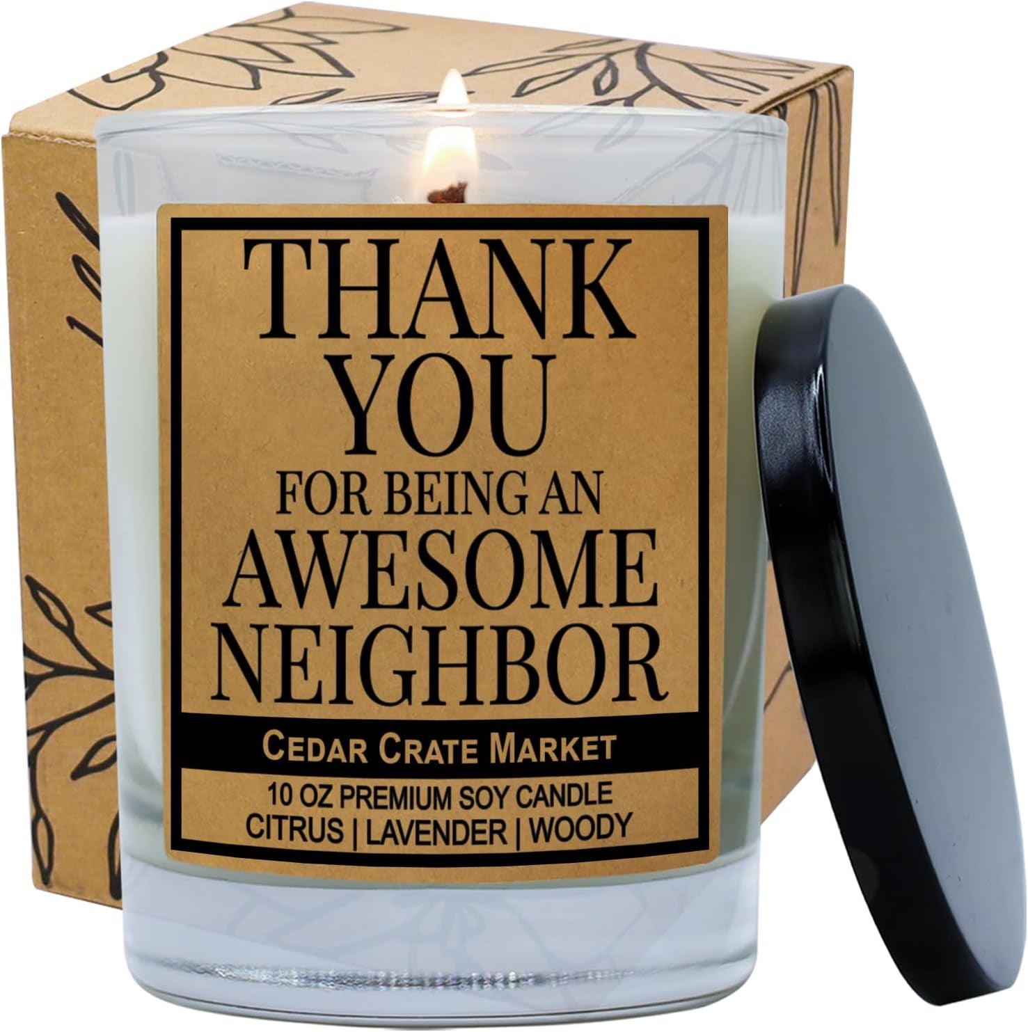 Housewarming Gifts New Home for Women, Men Couples 2025 - Thanks for Being an Awesome Neighbor, Funny House Warming Candle Present Ideas for New Apartment, Birthday, Moving, 100% Soy Wax, Made in USA