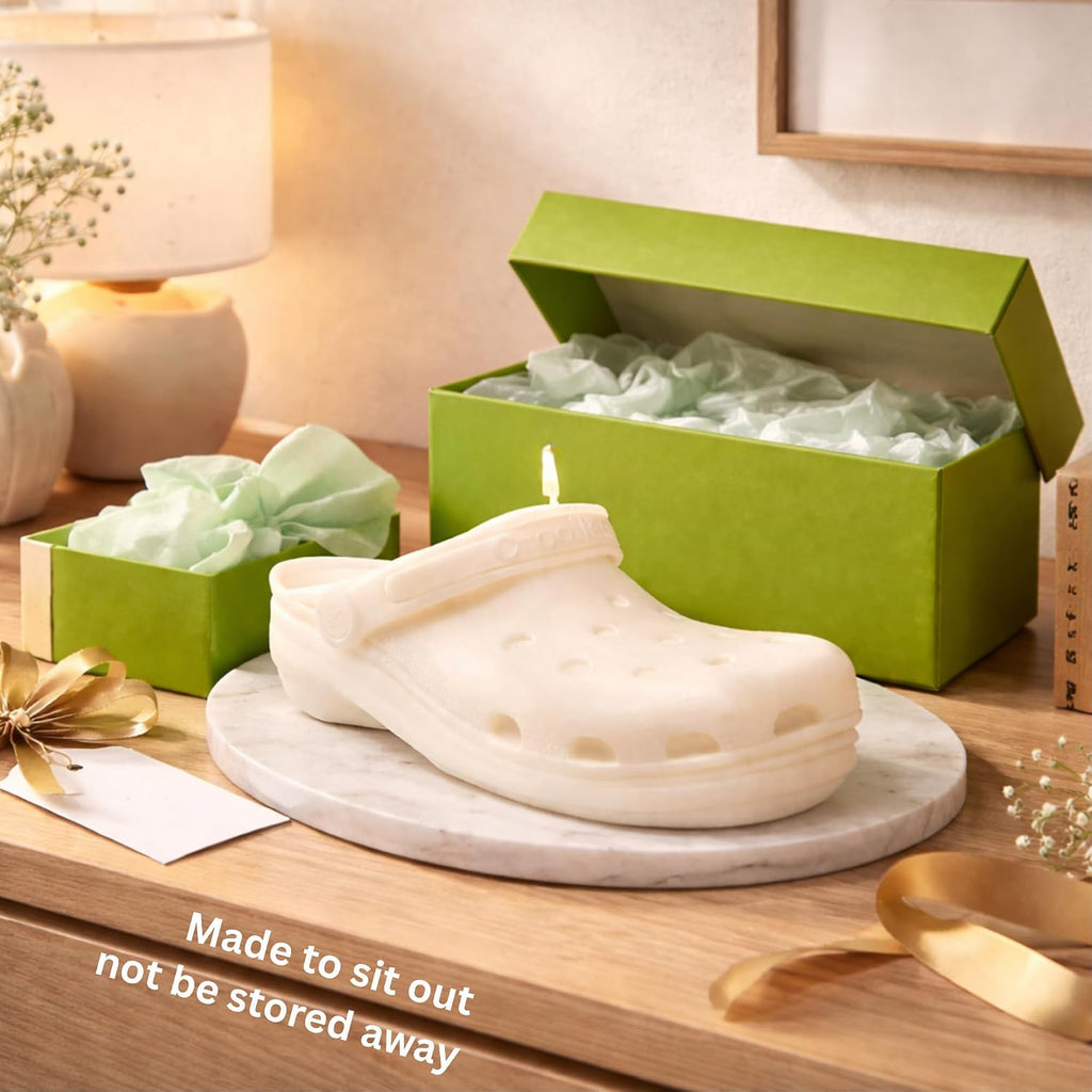 Croc Candle with Giftbox -  - Croc Accessories - Unique Gifts for Young Women - Birthday Gifts for Women - Cool Candles - Gift for Teenage Girls - Easter Gift for Her