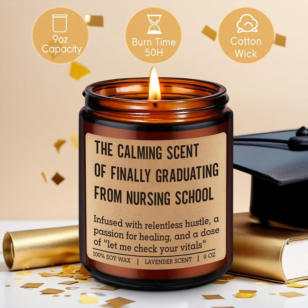 Candle, Nursing School Graduation Gifts for Nurse Student, Graduation Gifts for New Grad Nurses, Funny Grad Presents for Nursing Students Graduates, Future RN LPN Presents for Her
