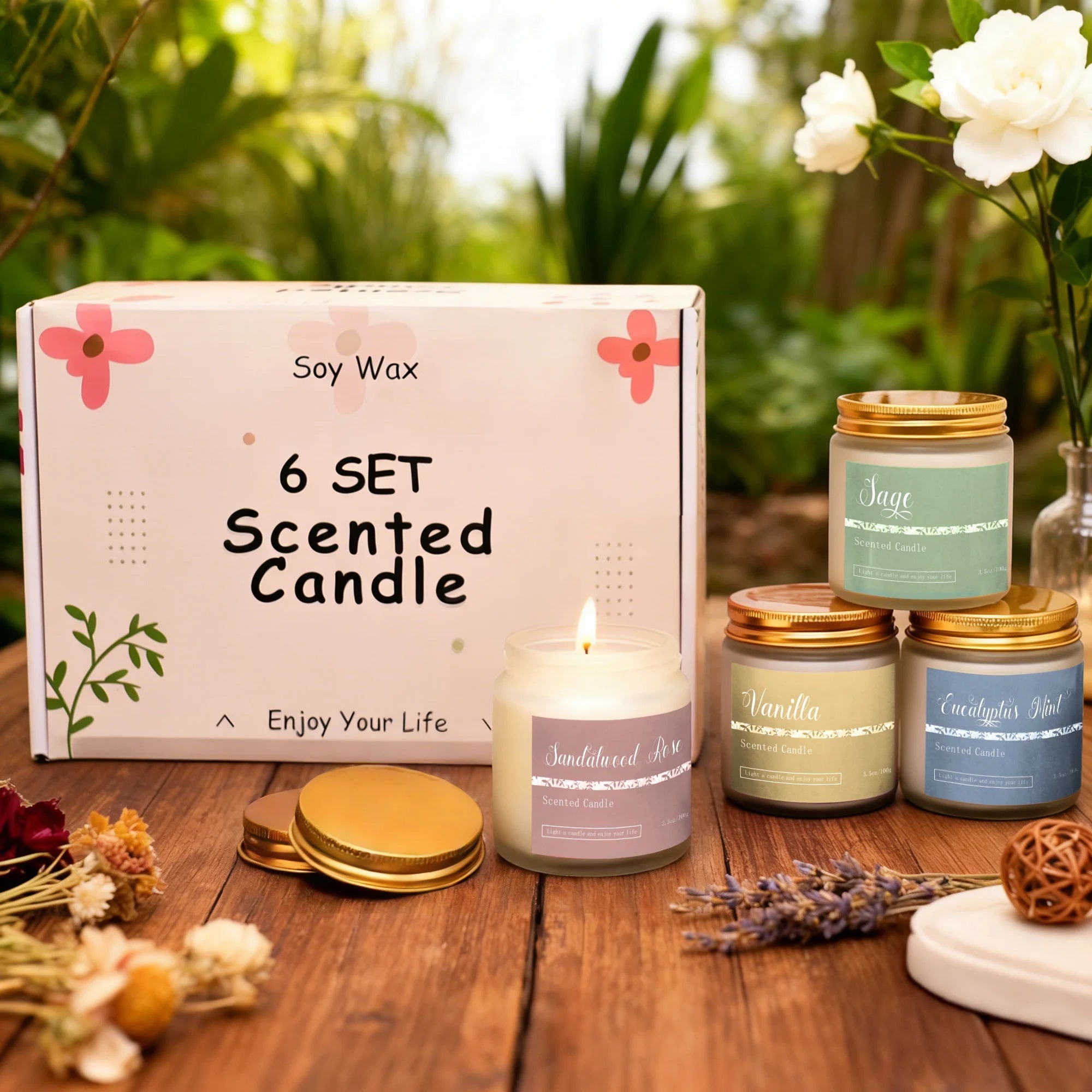 6 Pack Candles for Home Scented Aromatherapy Candle Gifts Set for Women, Lavender Candle, 300 Hour Long Lasting Candles, Stocking Stuffers, Birthday, Valentine, Christmas, Anniversary Present