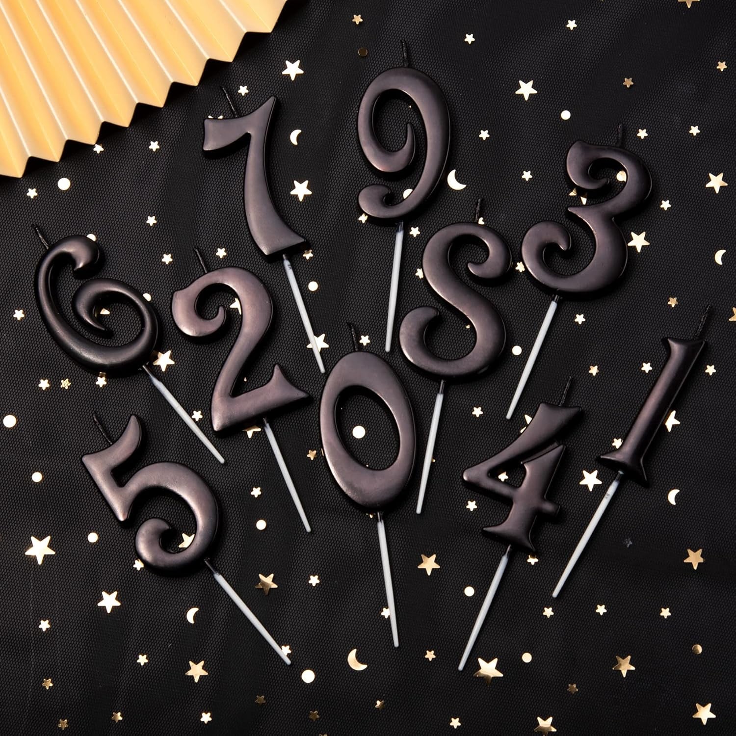 10-Count 0-9 Black Number Birthday Candles, Number One Birthday, Black Number Candles, Party Celebration, Baby Showers