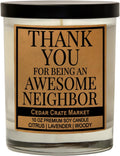 Housewarming Gifts New Home for Women, Men Couples 2025 - Thanks for Being an Awesome Neighbor, Funny House Warming Candle Present Ideas for New Apartment, Birthday, Moving, 100% Soy Wax, Made in USA