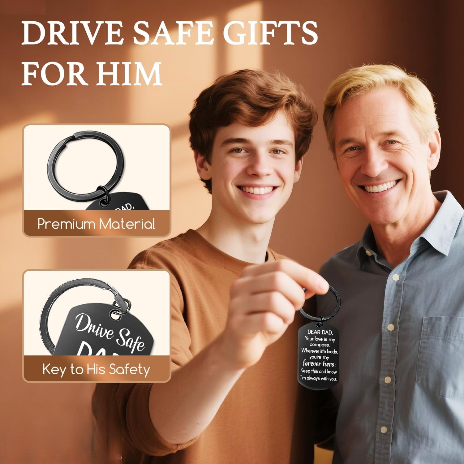 Gift Ideas for Dad - Fathers Day Christmas Birthday Gifts from Daughter Son, Funny Fart Candle Keychain for Dad