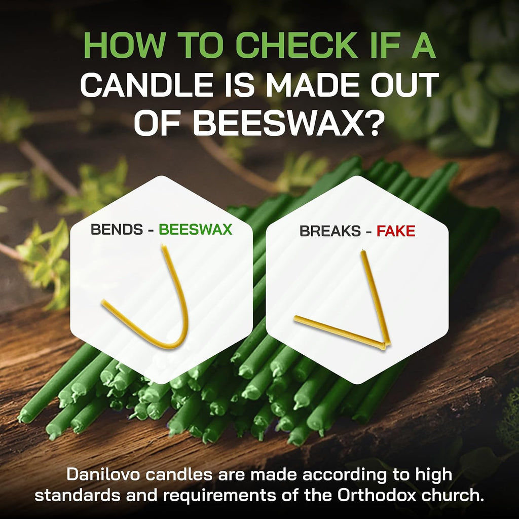 Thin Taper Beeswax Candles - Honey-Scented, Decorative Candles Ideal for Birthday Decoration or Church Prayers - Green Drip Free, Tall & Smokeless Pack of 50 Pcs, 6.4 X 0.22 Inch