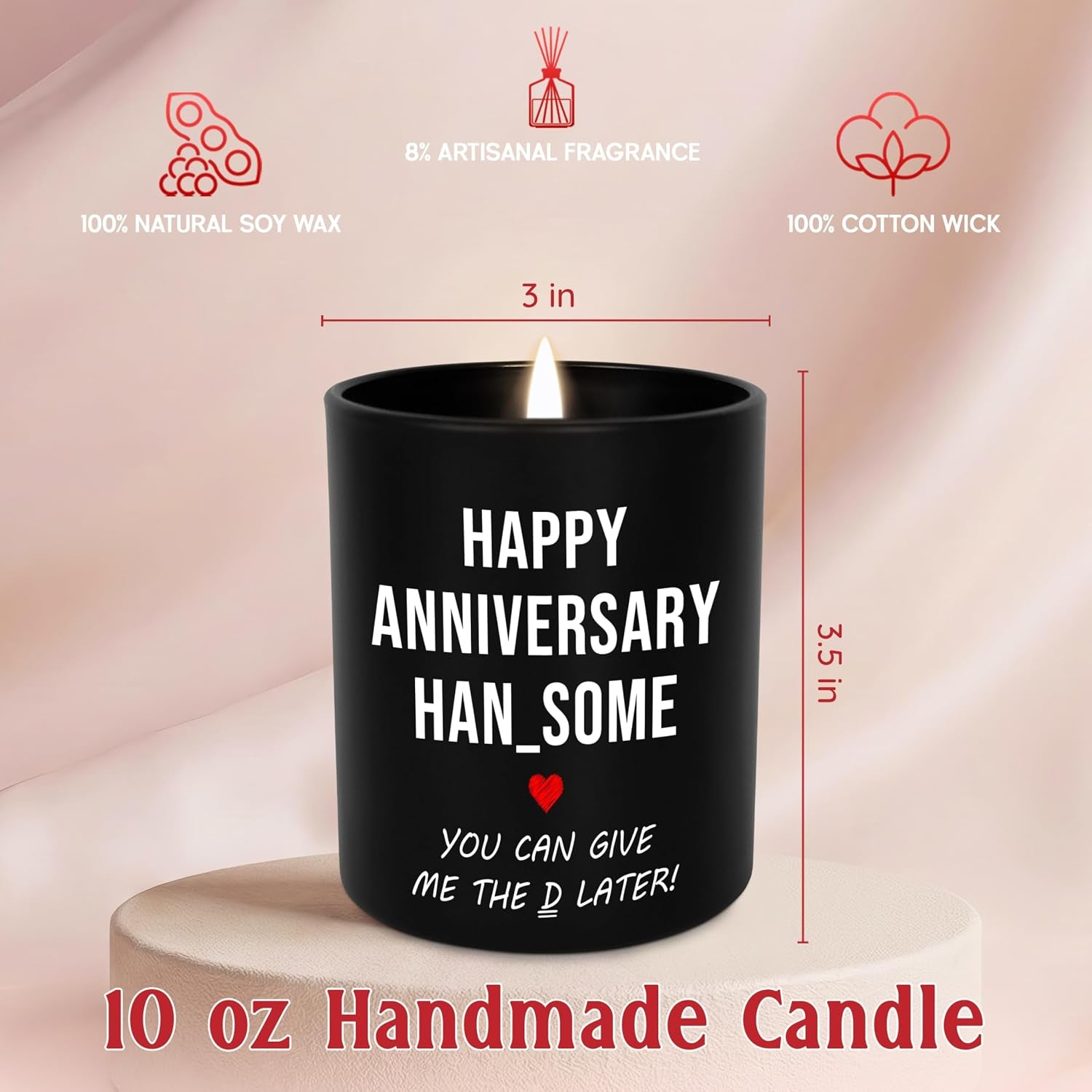 Funny Gifts for Him - Long Lasting Vanilla Lavender Scented Candle 10Oz - 1 Year 10 Year 30Th 50Th Anniversary Wedding Gifts for Men Husband Him Boyfriend from Her Girlfriend Wife