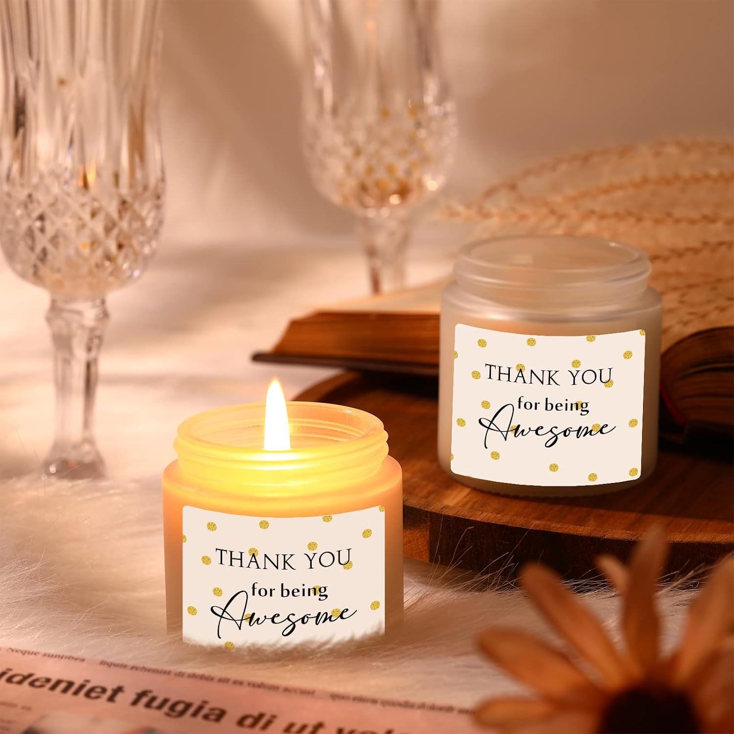 10 Pcs Thank You Candles Bulk Employee Teacher Appreciation Gift Thank You for Being Awesome Inspirational Candles for Women Secretary Volunteer CNA Nurses Coworker(Fresh)
