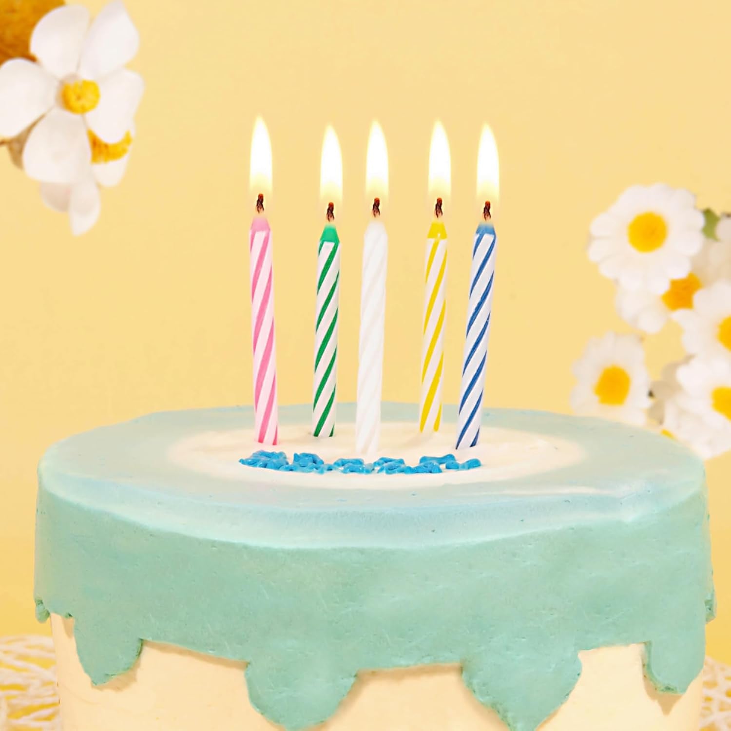 144-Count Multicolored Spiral Birthday Candle, Birthday Candles for Cake, Cupcake Candles, Party Celebration