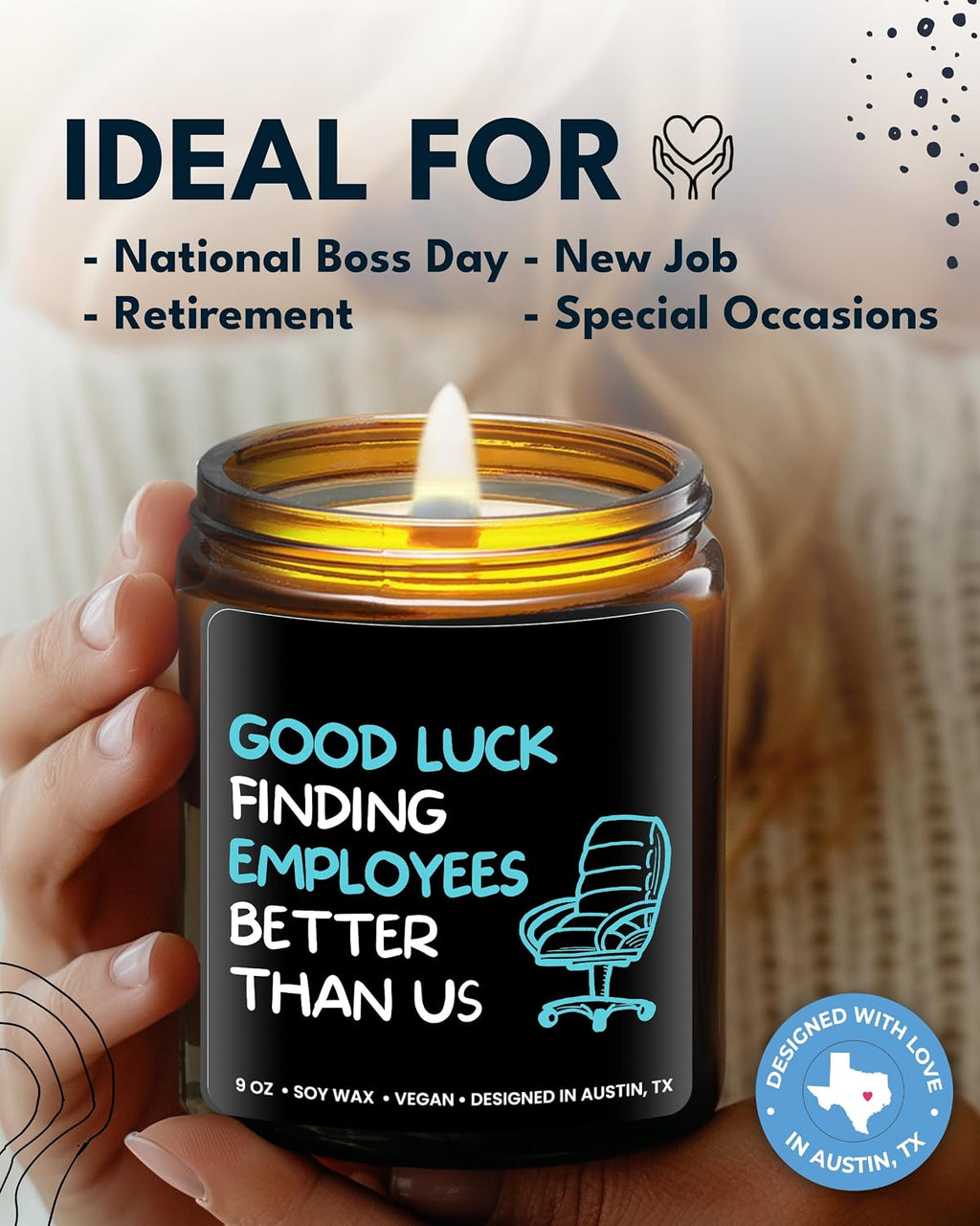 Funny Boss Men Candle, Boss Gifts for Men, Best Supervisor Presents, National Bosses Day Presents, Unique Gift for Manager, Ideal Birthday Present, Christmas, Gift-Ready