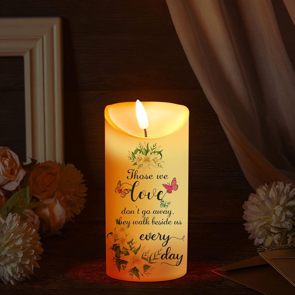 Memorial Candles Sympathy Gifts LED Flameless Cardinal Bereavement Candles for Loss of Loved One Sympathy Cardinal Gifts Battery Candle for Prayers(Elegant Style)
