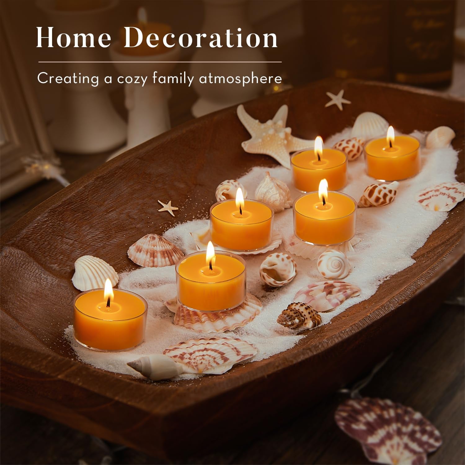 36 Pack Beeswax Tea Lights, 4-Hour Long Burning Tealight Candles, Ideal for Dinners Meditation Home Decor Tea Candles