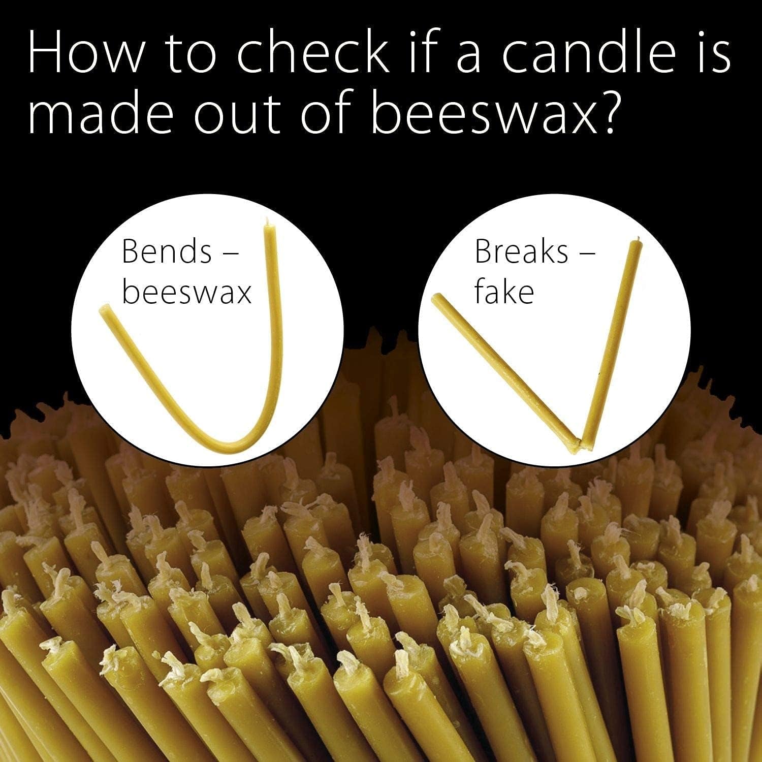 Pure Beeswax Candles - Honey-Scented, Decorative Thin Taper Candles - Ideal for Birthday Decoration or Church Prayers - Drip Free, Tall & Smokeless Pack of 50 Pcs, 7.3 X 0.24 Inch