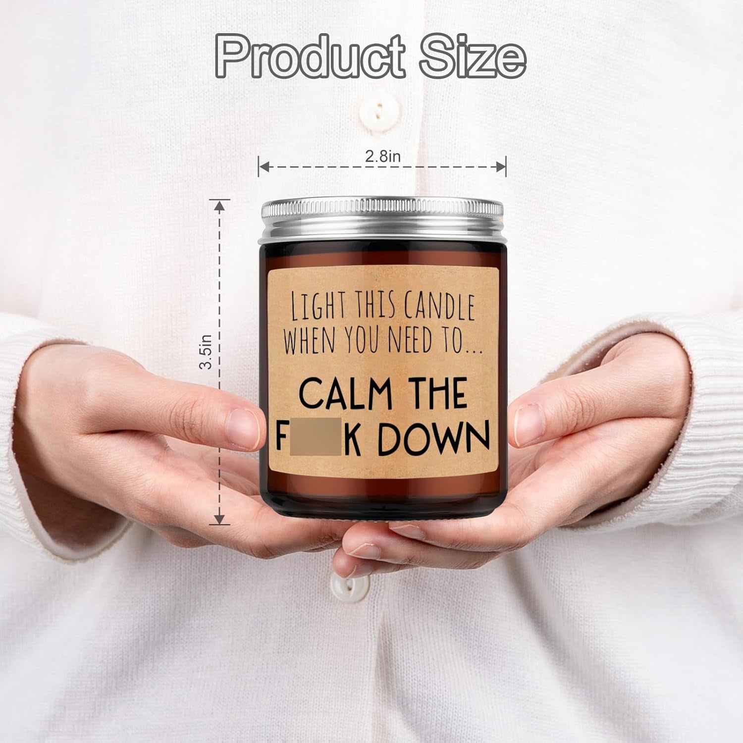 Calming Candle, Stress Relief Gifts for Women, Relaxing Gifts for Men, People - Anxiety Relief Items - Fathers Day, Calm Down, Birthday Funny Aromatherapy Candles for Women Friend Coworker Mom