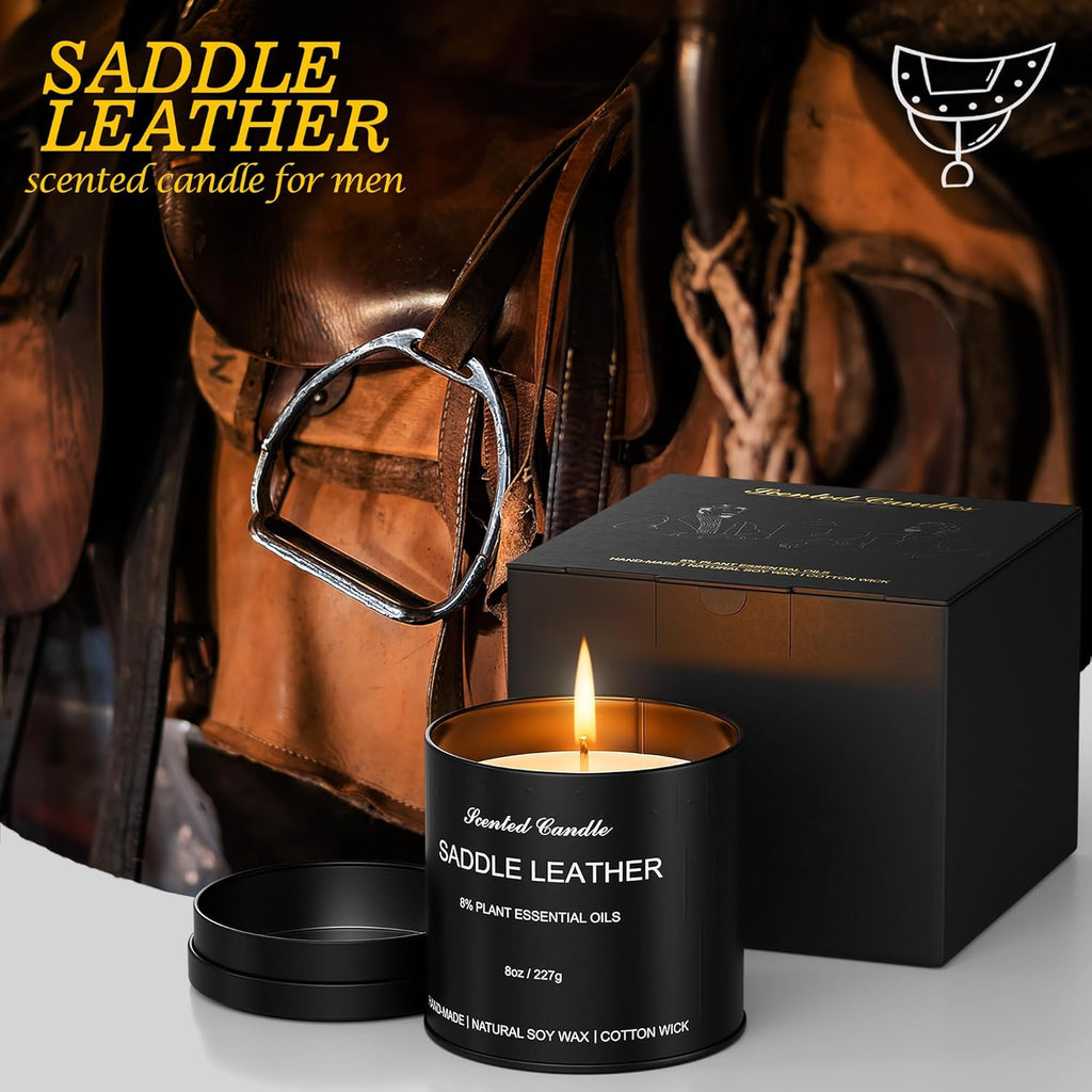 Men’S Scented Candles Set – Soy Wax Aromatherapy Candles for Men, Masculine Scented Candles with Essential Oils, Long Lasting Strong Scent, Luxury Gift Candles for Men,Dad,Him (8Oz)