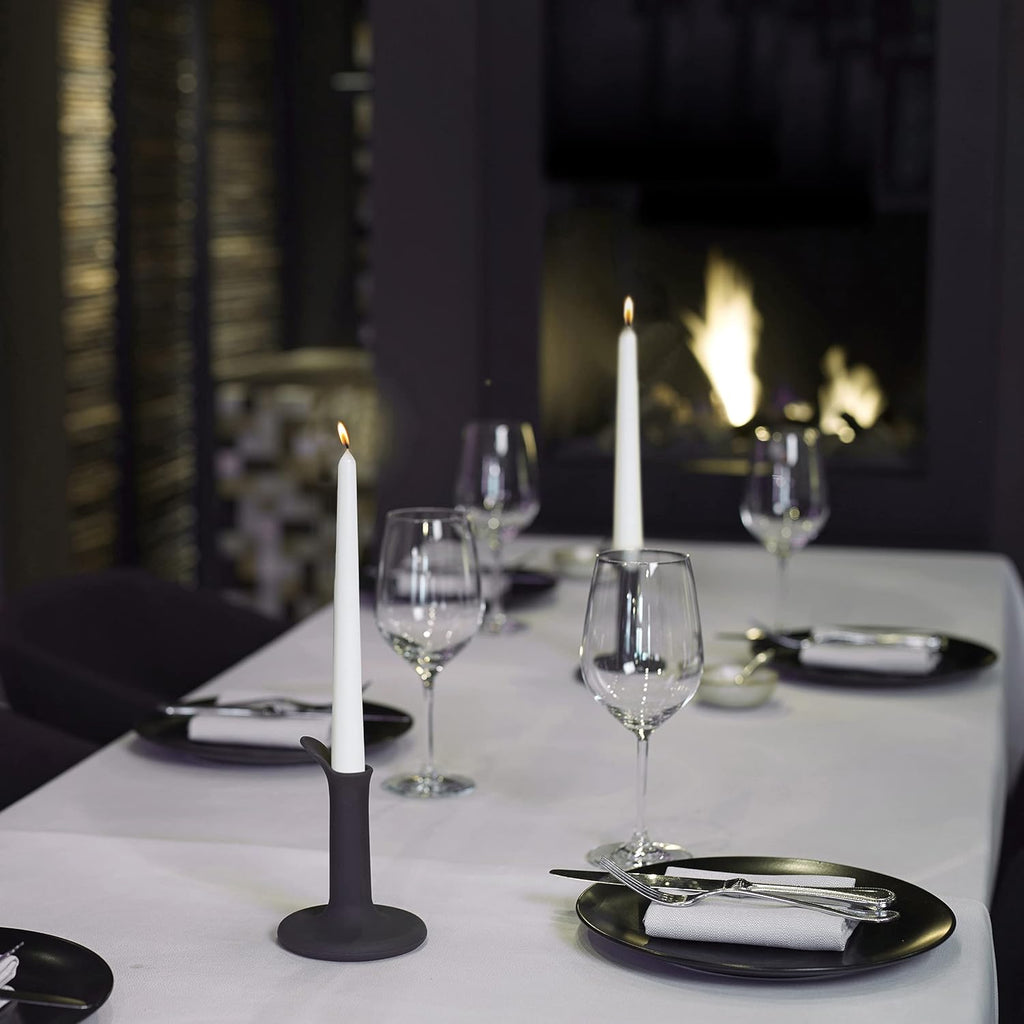 Unscented 10 Inch Dinner Candles, 10 Pack - 8 Hour European Quality Smokeless Dripless Taper Candles for Home Décor