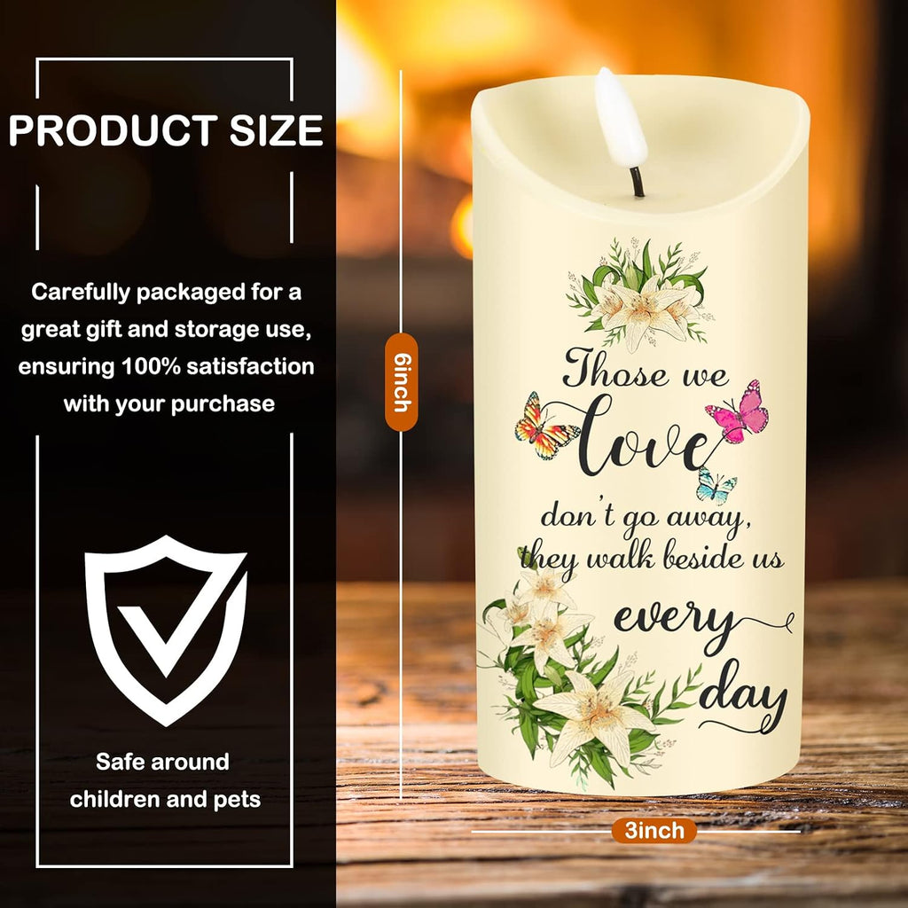 Memorial Candles Sympathy Gifts LED Flameless Cardinal Bereavement Candles for Loss of Loved One Sympathy Cardinal Gifts Battery Candle for Prayers(Elegant Style)