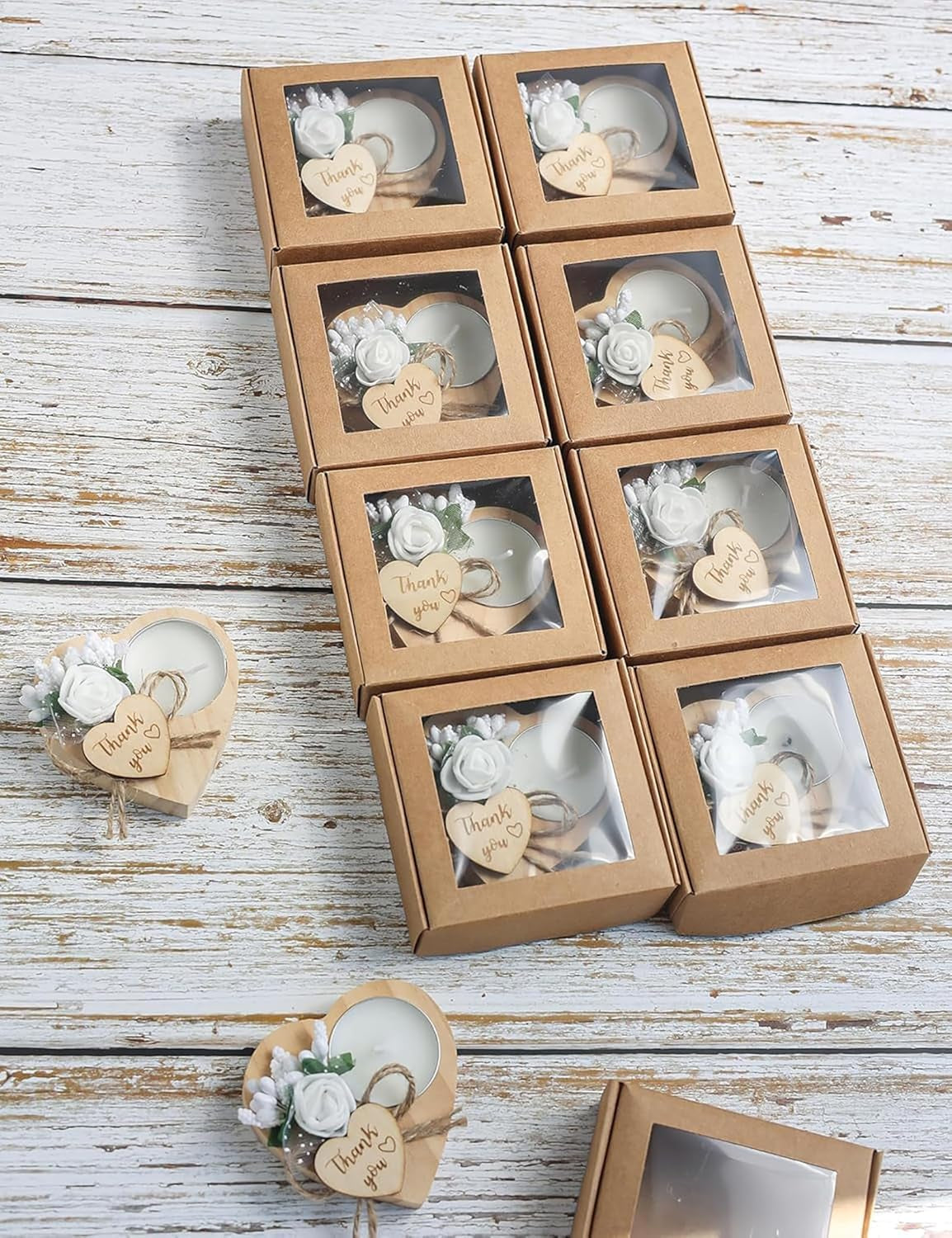 100 Piece Wooden Tealight Candle Set for Wedding Favors for Guests, Birthday Party Favors, Baby Shower Favors, Return Favors,Gifts for the Guests, Engagement Parties.(100 Pieces)