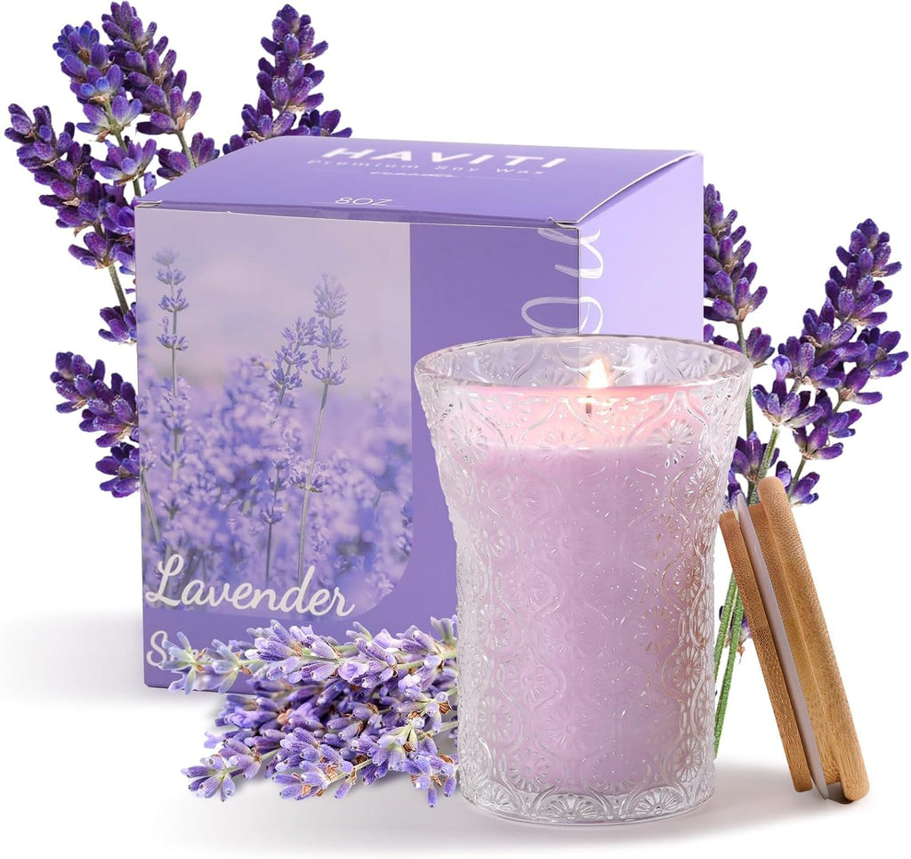 Lavender Candle, 8 OZ Scented Candles Soy Jars Candles for Women Galentines Valentines Mother'S Day Gift, Aromatherapy Purple Candles for Home Scented Bridal Shower