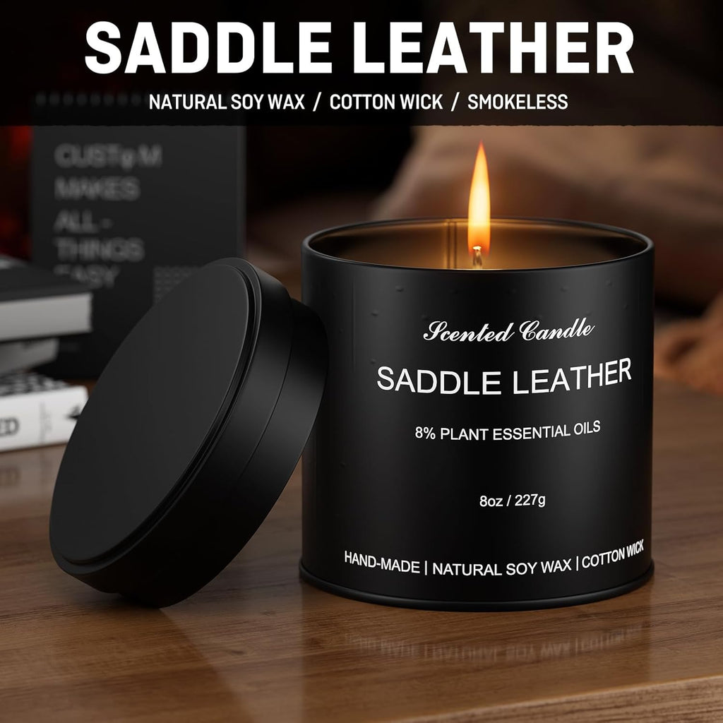 Men’S Scented Candles Set – Soy Wax Aromatherapy Candles for Men, Masculine Scented Candles with Essential Oils, Long Lasting Strong Scent, Luxury Gift Candles for Men,Dad,Him (8Oz)