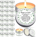 24 Pcs Celebration of Life Decorations Funeral Memorial Candles Funeral Keepsakes Favors for Guests Sympathy Candle for Loss of Loved One Bereavement Gifts(White,Greenery)