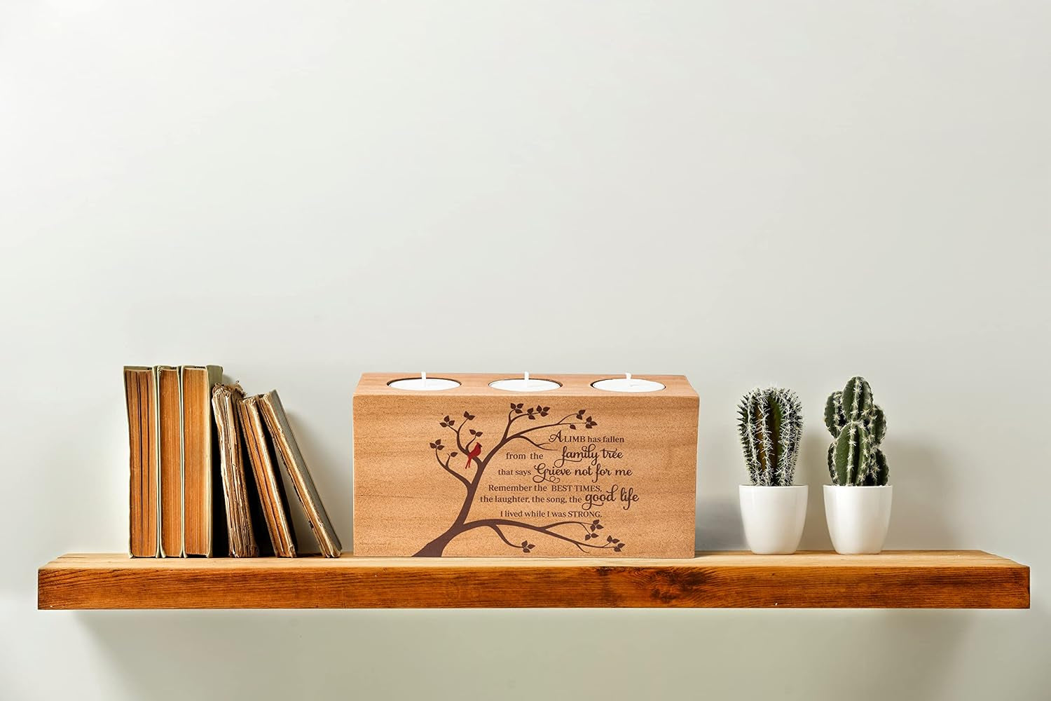 Sympathy Gifts for Loss of Loved One – Memorial Bereavement Gifts Candle Holders – Handcrafted Wooden Keepsake with Poem I Condolence Gift, Bereavement Gifts for Loss of Mother, Father (A Limb)