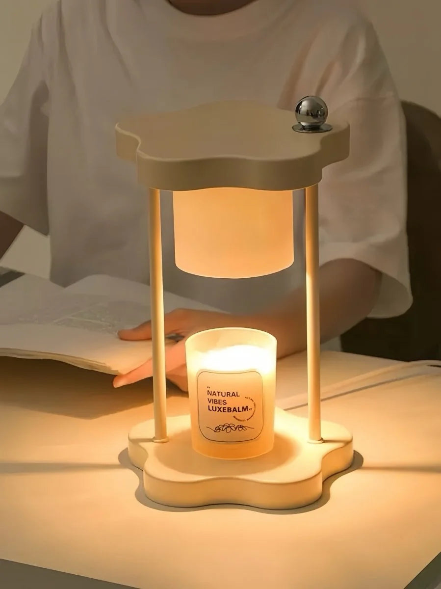 Cute Nordic Dimmable Petal Floral Candle Warmer Lamp with Timer