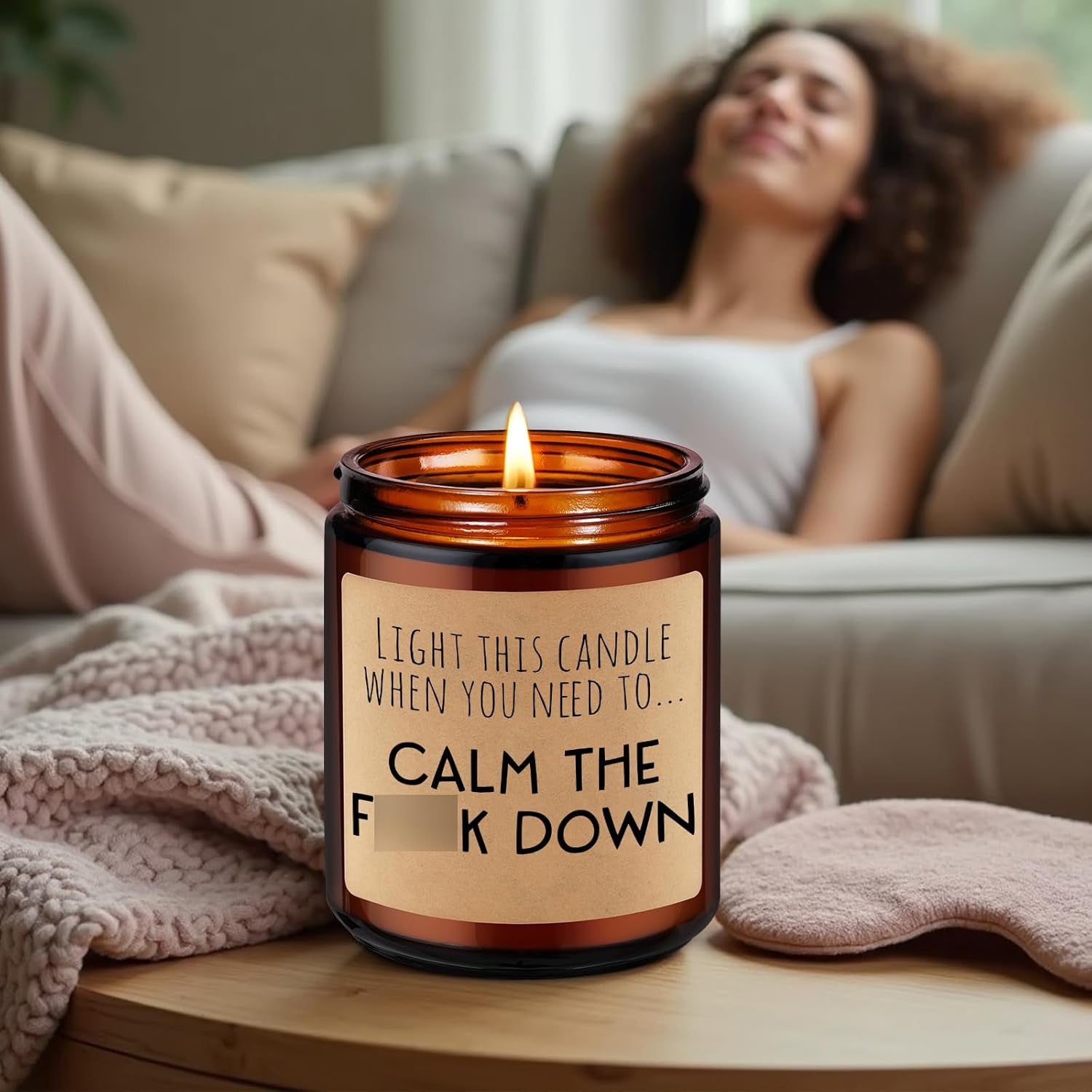 Calming Candle, Stress Relief Gifts for Women, Relaxing Gifts for Men, People - Anxiety Relief Items - Fathers Day, Calm Down, Birthday Funny Aromatherapy Candles for Women Friend Coworker Mom