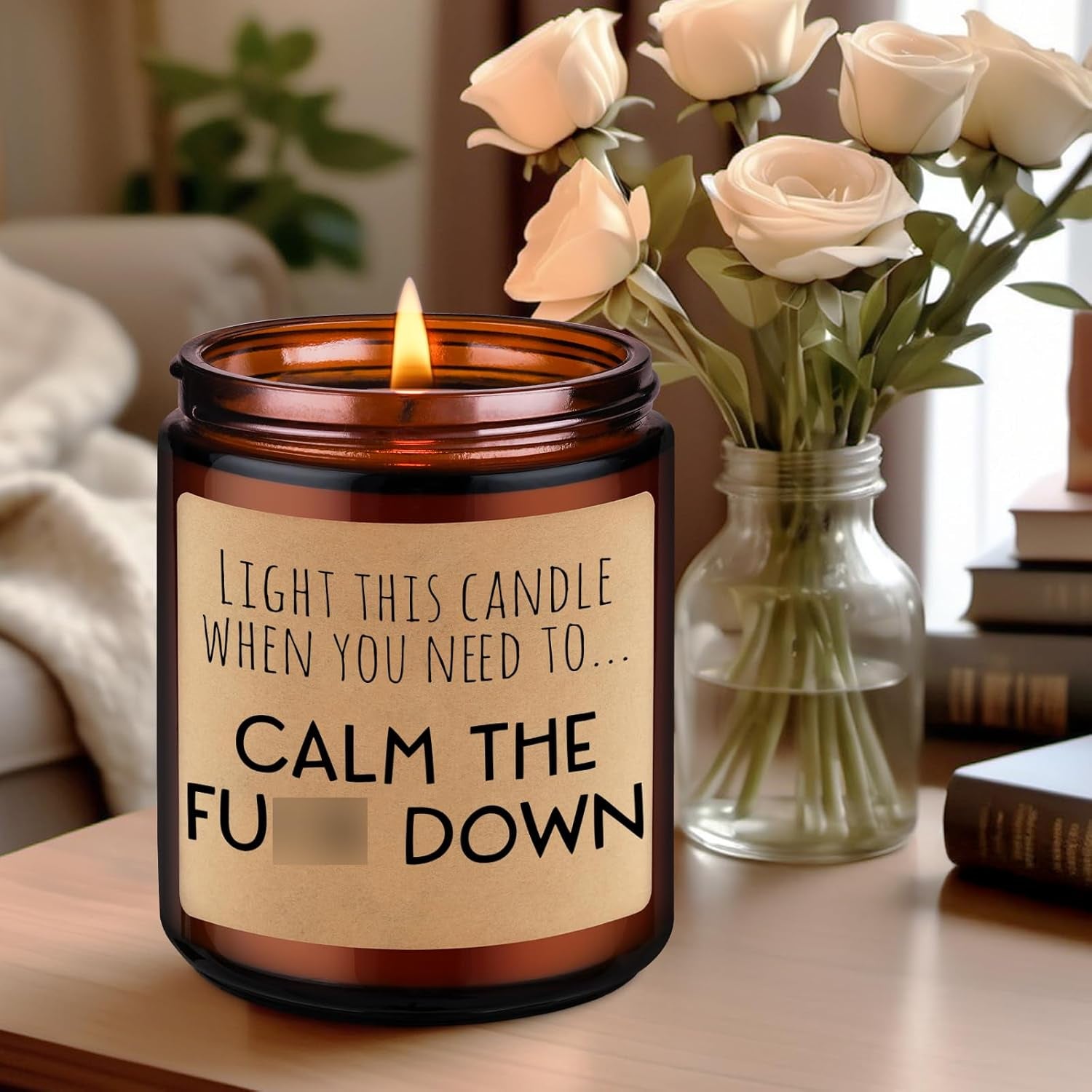 Calming Candle, Stress Relief Gifts for Women, Relaxing Gifts for Men, People - Anxiety Relief Items - Fathers Day, Calm Down, Birthday Funny Aromatherapy Candles for Women Friend Coworker Mom