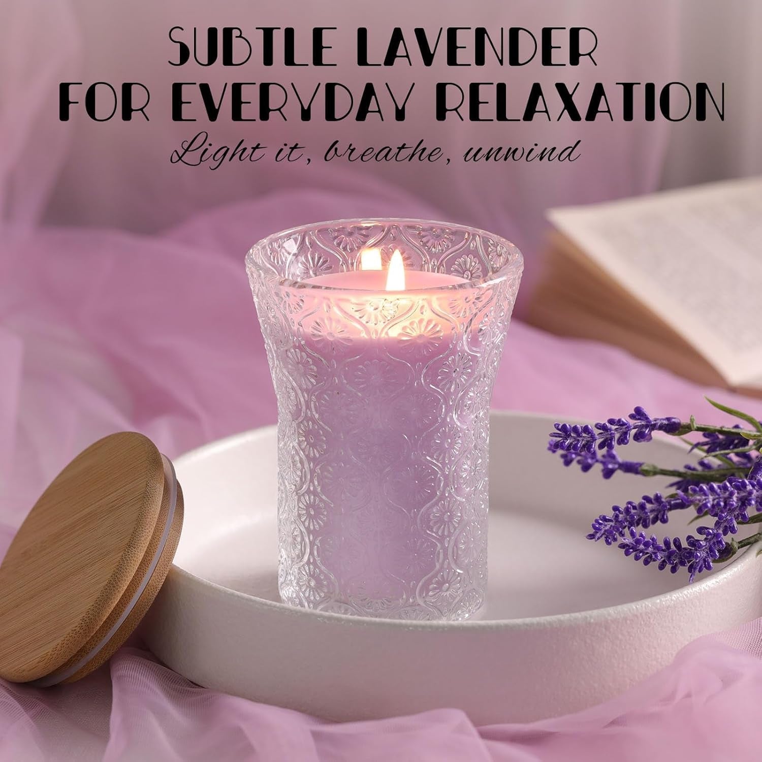 Lavender Candle, 8 OZ Scented Candles Soy Jars Candles for Women Galentines Valentines Mother'S Day Gift, Aromatherapy Purple Candles for Home Scented Bridal Shower