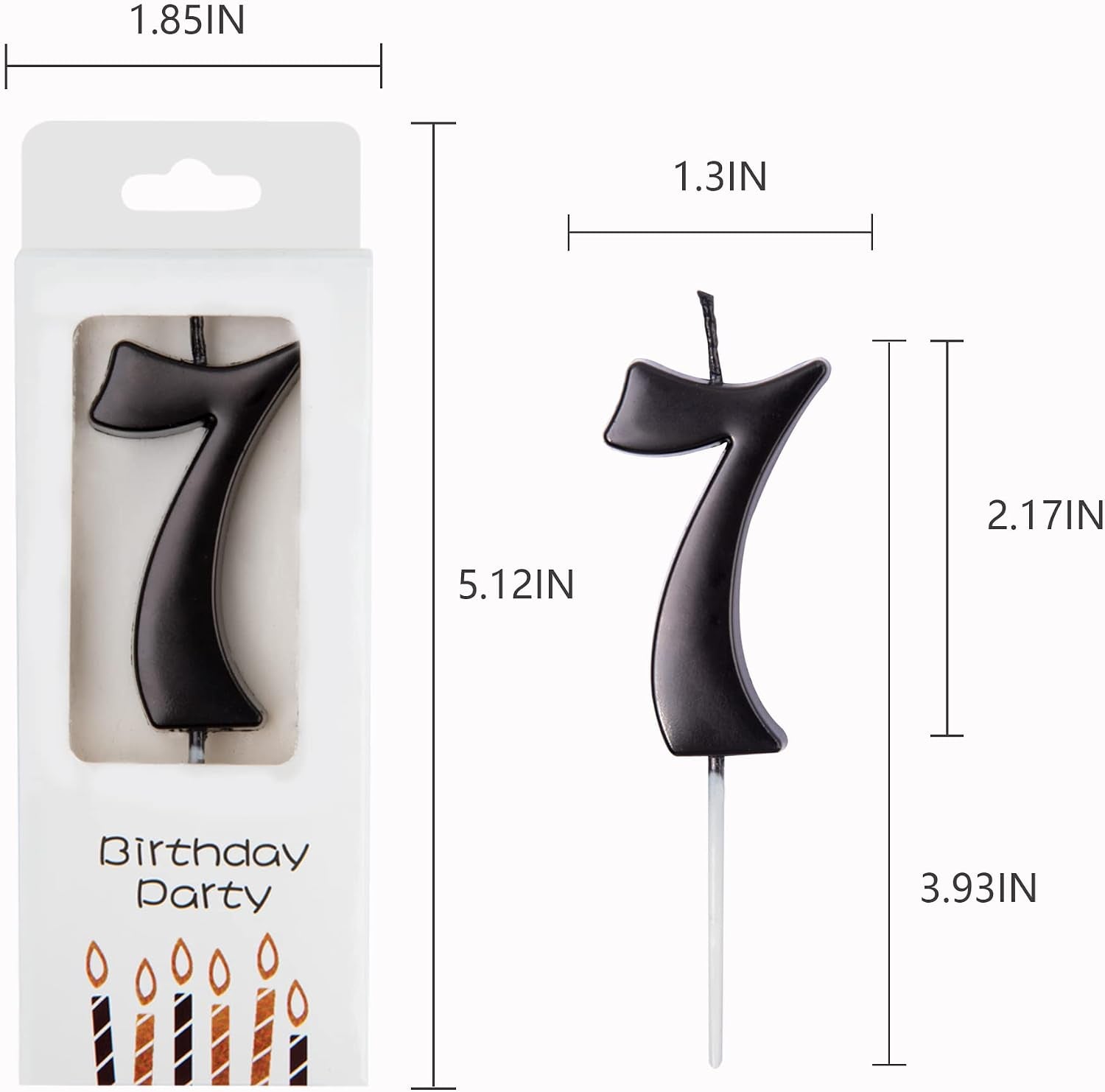10-Count 0-9 Black Number Birthday Candles, Number One Birthday, Black Number Candles, Party Celebration, Baby Showers