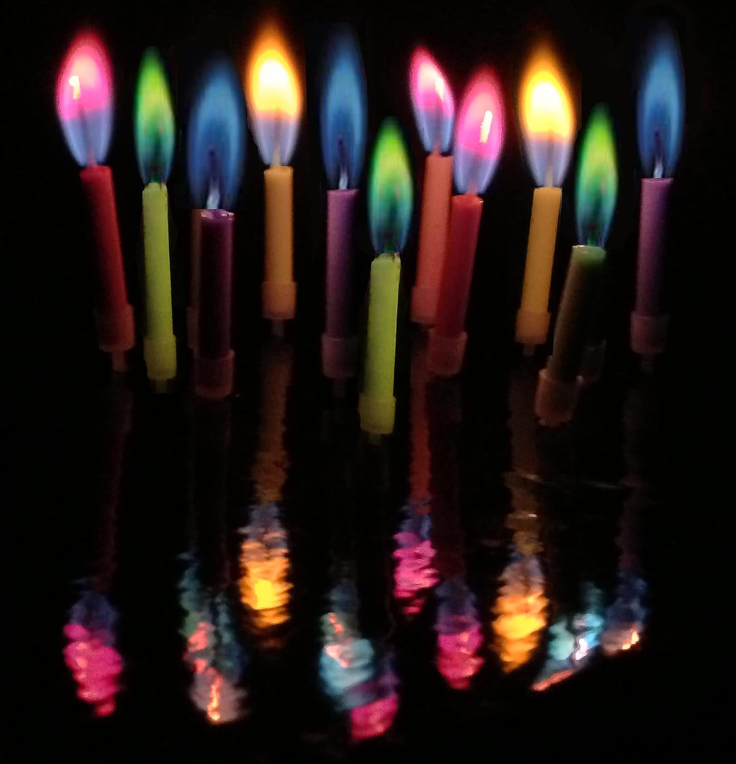 Amazing  Multicolor Happy Birthday Candles and Holders (12 Count),Unscented