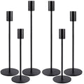 Matte Black Taper Candle Holders, 6 Pack Metal Candlestick Holders for Wedding, Dinning, Party
