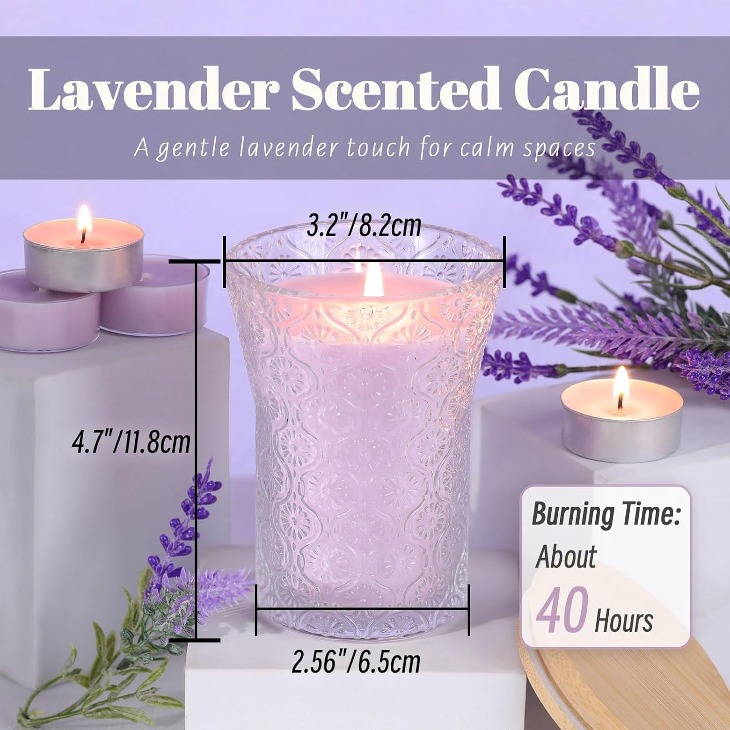 Lavender Candle, 8 OZ Scented Candles Soy Jars Candles for Women Galentines Valentines Mother'S Day Gift, Aromatherapy Purple Candles for Home Scented Bridal Shower