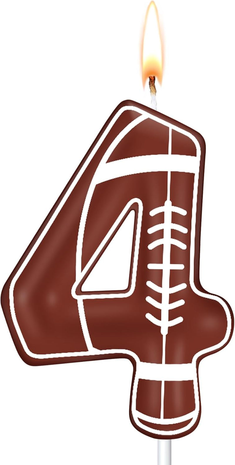Football Birthday Number Candles Football Birthday Candle Sports Candles for Cake Topper for Boys Girls Kids Party Supplies Anniversary Celebrations Decorations(Number 4)