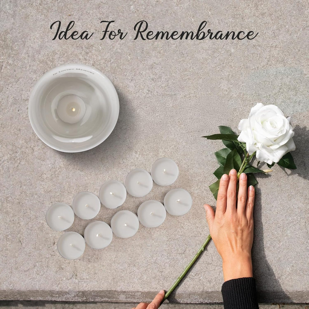 Sympathy Memorial Gifts for Loss of Mom, Dad, or Husband -Ceramic Bereavement Votive Candle Holders Gifts Grief Condolences Gift Funeral Favor in Memory of Loved One (With 10 Tealight Candles)