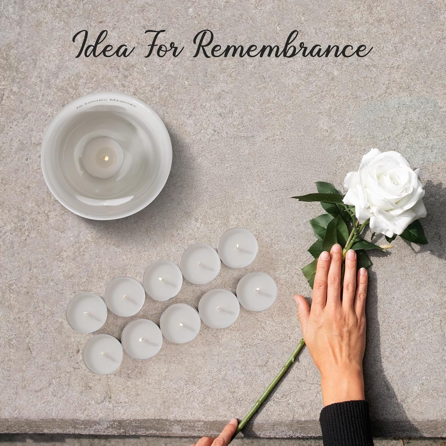 Sympathy Memorial Gifts for Loss of Mom, Dad, or Husband -Ceramic Bereavement Votive Candle Holders Gifts Grief Condolences Gift Funeral Favor in Memory of Loved One (With 10 Tealight Candles)