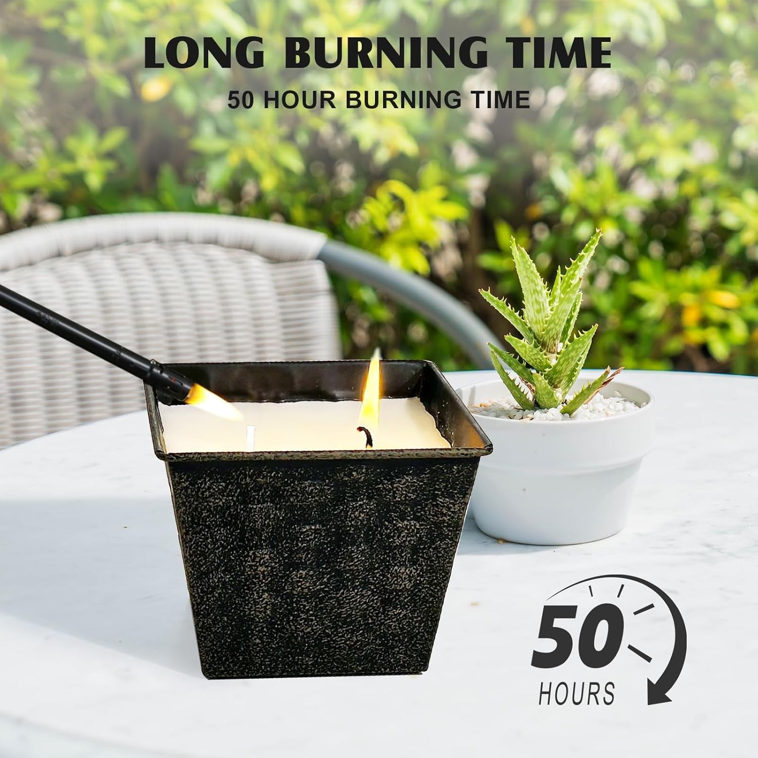 Citronella Candles Outdoor – 2 Pack, 12Oz Each, Large Double-Wick Soy Wax Candles, 100-Hour Burn Time, for Patio, Camping, Backyard, Emergency & Survival