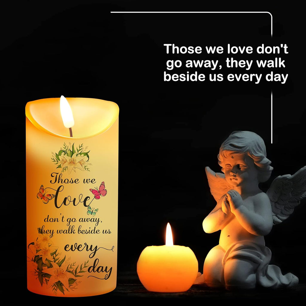 Memorial Candles Sympathy Gifts LED Flameless Cardinal Bereavement Candles for Loss of Loved One Sympathy Cardinal Gifts Battery Candle for Prayers(Elegant Style)