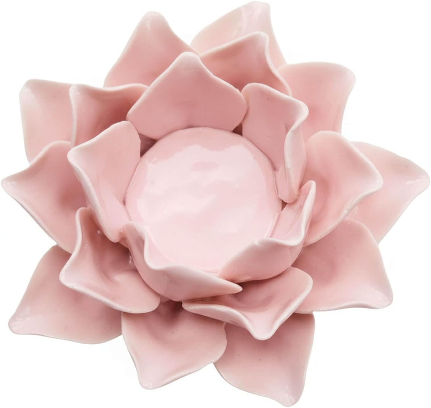 Pink Lotus Flower Candle Holder - Handmade Ceramic Lotus Tealight Candle Holders, Pink Lotus Candle Holders for Home Decoration, 1 Pack